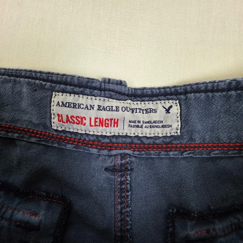 American Eagle Cargo Shorts Mens 30 Navy Blue Classic Cotton Workwear gorpcore